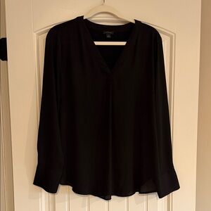 Ann Taylor Elegant Black Long Sleeve Blouse